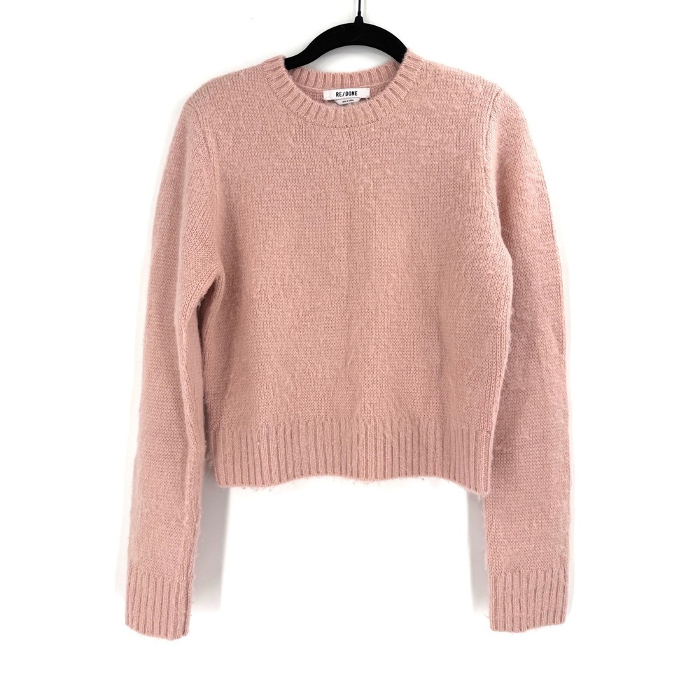 RE/DONE Sweater Womens S Pink Wool Alpaca‎ Blend Champagne Coquette Balletcore